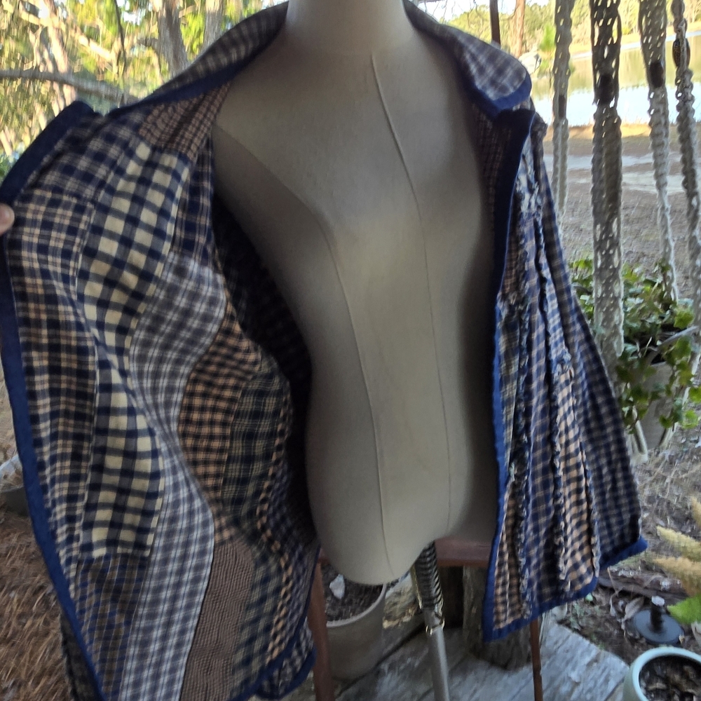 Women's Reversible Patchwork Open Front Blazer Or… - image 9